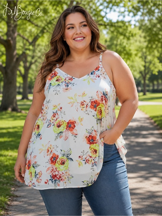 torrid Tops - NWT Torrid Sophie Chiffon White and Floral Cami | Size 1X (14/16)